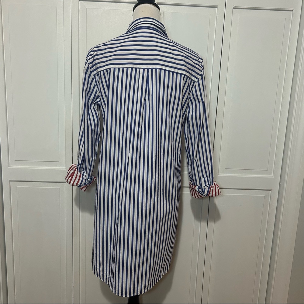 Saint James Benedict Blue and White Striped shirt Dress 10 - Picture 7 of 16